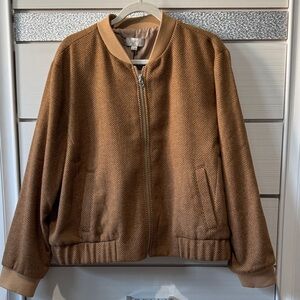 Loft Herringbone Bomber Jacket. NWT.